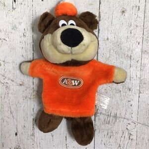 Vintage A&W Bear Mascot Advertising Plush Hand Puppet Stuffed Animal Toy Promo​
